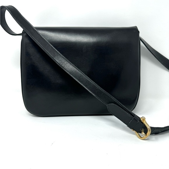 Celine Vintage Horse Carriage Bag – Black Leather Crossbody - Gold Logo Hardware - Picture 11 of 11